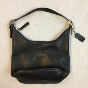 Black Leather Coach Shoulder Bag